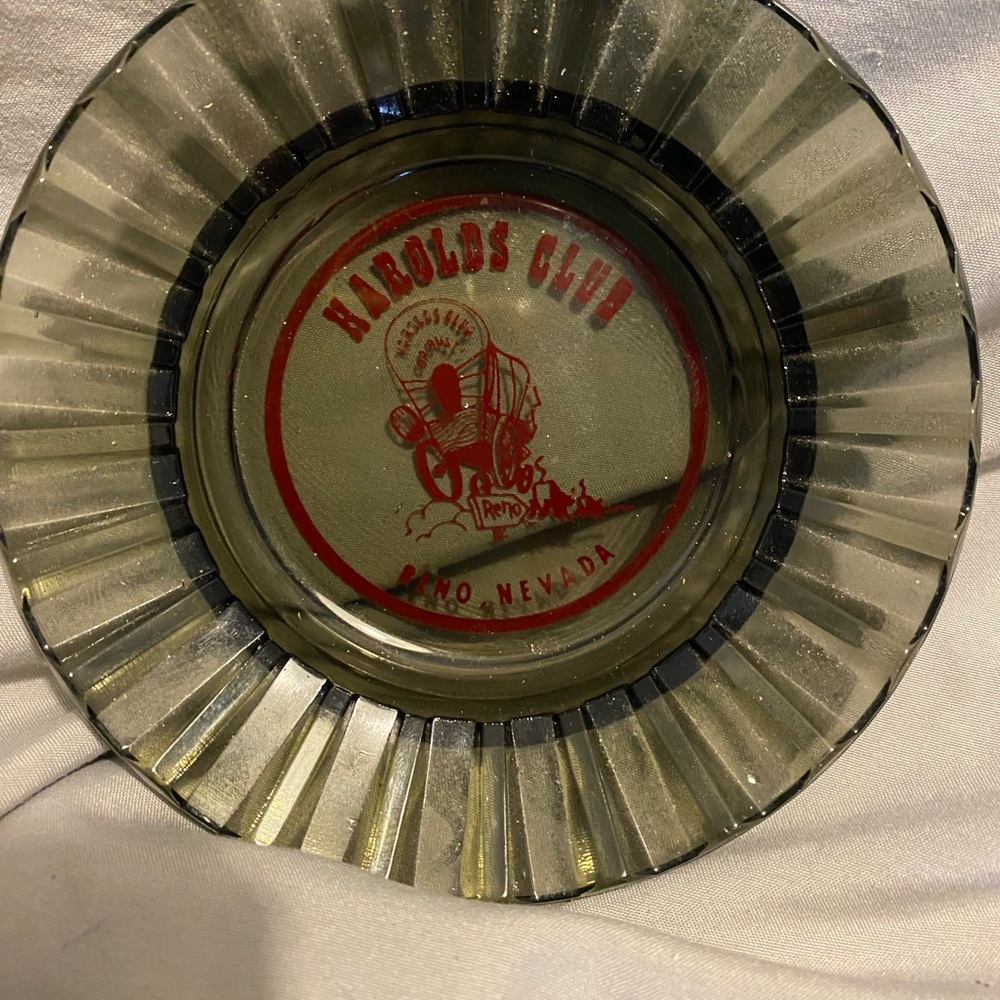 Harold's Club Reno Nevada Vintage Glass Ashtray -